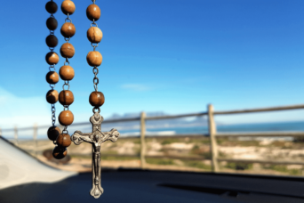 closeup rosary daylight