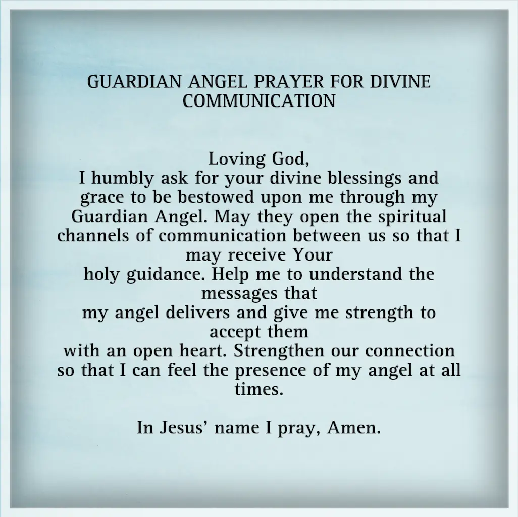 Guardian Angel Prayer for Divine Communication