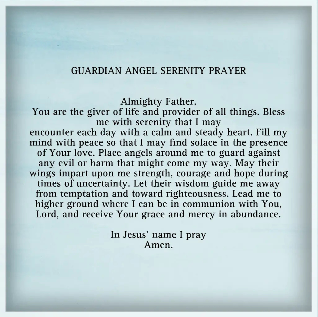 Guardian Angel Serenity Prayer