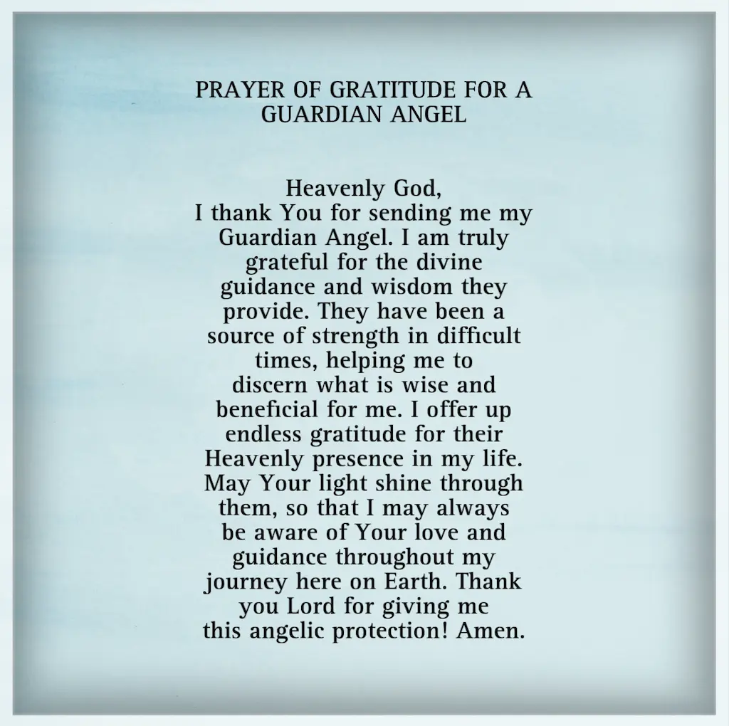 Prayer of Gratitude for a Guardian Angel
