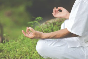man meditating peace quiet