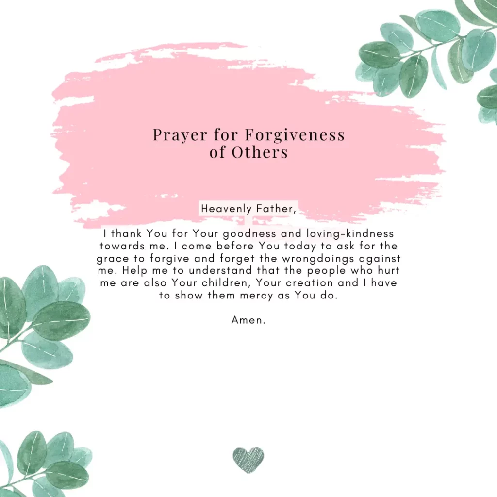 prayer for forgiveness of others 