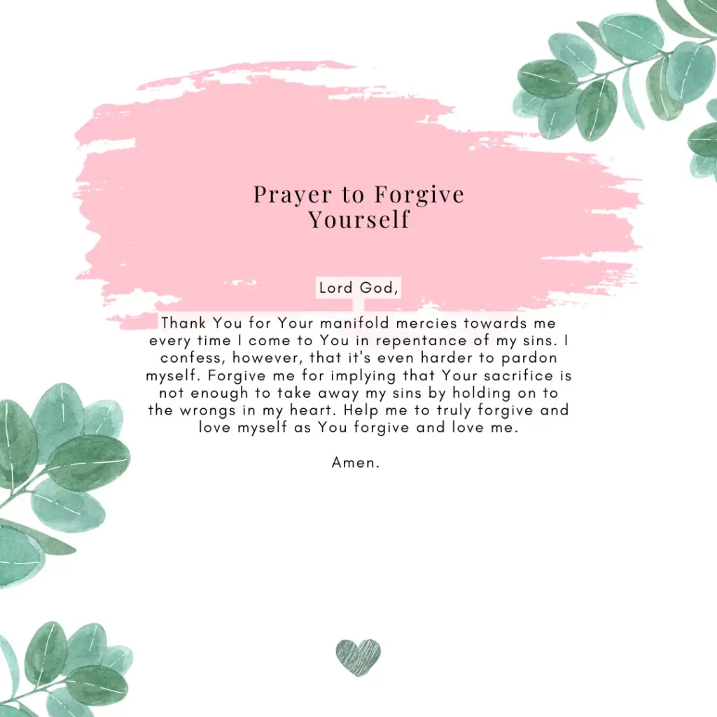 prayer to forgive yourself 