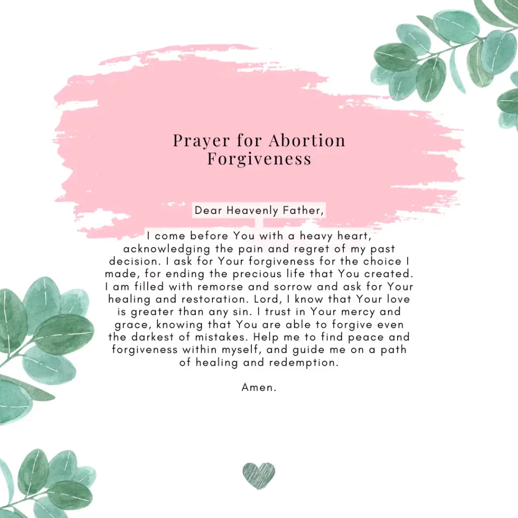 prayer for abortion forgiveness 